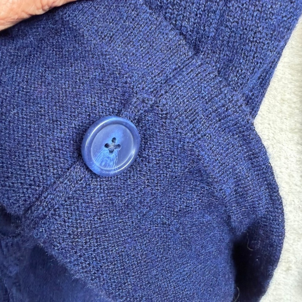 Patagonia Womens M Navy Blue Lambswool Blend Shawl Collar Long Cardigan Sweater - Picture 6 of 9